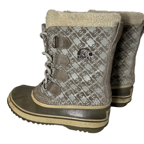 SOREL BOOTS rare print 1964 PAC waterproof winter rain snow VGC SIZE 7 women’s - Picture 3 of 11